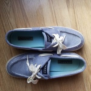 Sperry Blue Sequined boat shoes - Womens 8M